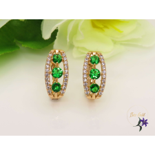  Rubina antiallergén hosszúkás köves fülbevaló 18K - zöld fülbevaló