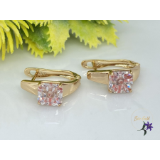  Rubina gold antiallergén köves fülbevaló szögletes kővel 18K - rózsaszín fülbevaló