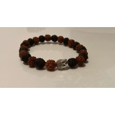 Rudraksha Buddha Karkötő fekete barna karkötő