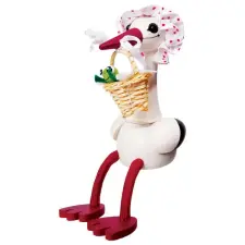  Rugós figura (gólya, békával) játékfigura
