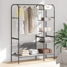  Ruhásszekrény Polcokkal Szürke Sonoma 120x44x160 cm Mérnöki Fa bútor