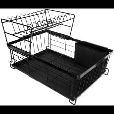 Ruhhy 19163 Dish drainer, double tier, black (00019163) konyhai eszköz