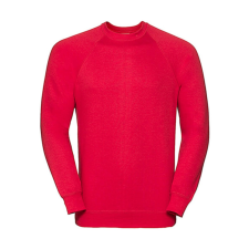 Russell Europe Férfi pulóver hosszú ujjú Russell Europe Raglan Sweatshirt - L, Piros férfi pulóver, kardigán