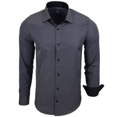  RUSTY NEAL férfi ing R-44 hosszú ujjú karcsú fazon, 3XL Sötétszürke
