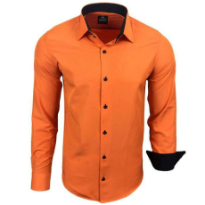  RUSTY NEAL férfi ing R-44 hosszú ujjú karcsú fazon, Narancs 5XL