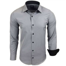  RUSTY NEAL férfi ing R-44 hosszú ujjú karcsú fazon, XL Szürke