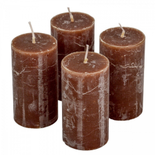  Rusztikus henger gyertya 50x90mm Csoki 4db/csom (db ár) dekorációs kellék