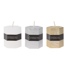  Rusztikus metál hatszög gyerta 4x5cm dekorációs kellék