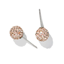  S925 Ezüst Gömb Fülbevaló Pezsgő Színű Swarovski® Kövekkel fülbevaló