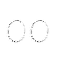  S925 Ezüst Karika Fülbevaló Ezüst Színű - 25 mm fülbevaló