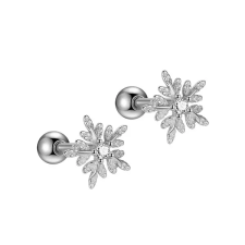  S999 Ezüst Hópehely Alakú Köves Labret Piercing egyéb ékszer