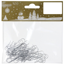  S-alakú, huzalból készült akasztók tasakban ezüst karácsonyfadísz