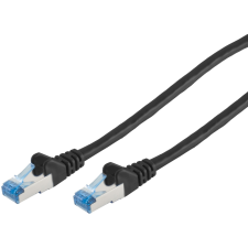 S-Conn S/FTP CAT6a Patch kábel 10m Fekete kábel és adapter