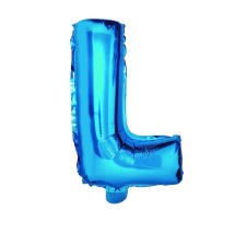 S DEPOT® fólia lufi, kék, L betű alakú, 40 cm party kellék