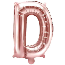 S DEPOT® fólia lufi, rózsaszín arany, D betű alakú, 40 cm party kellék