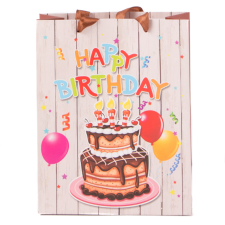 S. Kicsi ajándéktasak "Happy Birthday" felirattal 8x23x8cm 71438 ajándéktasak