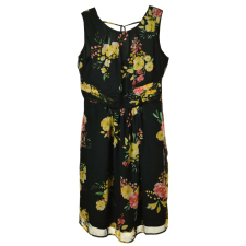  s. Oliver fekete, virágmintás női ruha női ruha
