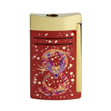 S.T. Dupont MaxiJet sárkány mintás öngyújtó szúrólánggal - piros és arany öngyújtó