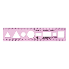 Sablon vonalzó OPTIMA pink 20cm vonalzó