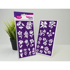 Sablonok, Flowers, virágok sablon szett, min. 20 minta csillámtetoválás