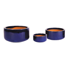 Sadie Cylinder kerámia ültetőtál szett kék 18x8-28x12,5cm S3 kerti tárolás
