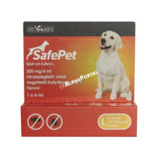 SafePet 300 mg/4 ml spot on kutya L 20-40 kg 1x élősködő elleni készítmény kutyáknak