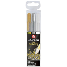 SAKURA Gelly Roll 3db-os zselés toll készlet arany-ezüst-fehér toll