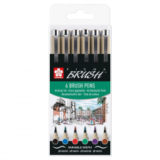 SAKURA Pigma Brush Ecsetfilc készlet, 6 colours (6 db) filctoll, marker