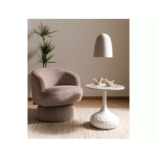  Salo B Kerek Kerámia Dohányzóasztal Márvány Fehér Fényes bútor