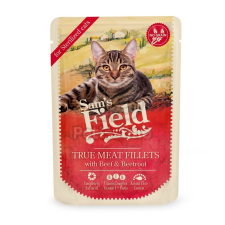 Sam's Field Sam's Field True Meat Fillets for sterilized cats - Beef & Beetroot 85 g macskaeledel