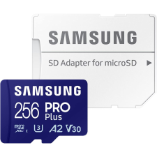 Samsung 256GB microSDXC Samsung Pro Plus CL10 U3 A2 V30 + adapter (MB-MD256SA/EU) (MB-MD256SA/EU) memóriakártya