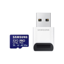 Samsung 512GB microSDXC Samsung Pro Plus U3 A2 V30 + kártyaolvasó (MB-MD512SB/WW) (MB-MD512SB/WW) memóriakártya