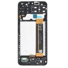 Samsung A137 Galaxy A13, LCD kijelző érintőplexivel és előlap kerettel, fekete mobiltelefon, tablet alkatrész