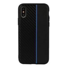 Samsung A600 Galaxy A6 2018, Szilikon tok, Moto Carbon, fekete-kék tok és táska