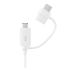 Samsung adatkábel USB - microUSB/Type-C (Type-C csak töltés, 150cm) FEHÉR