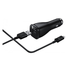 Samsung autós töltő USB aljzat (5V/2000mA, gyorstöltés támogatás + ECB-DU4EBE microUSB kábel) FEKETE (EP-LN915UBEG) mobiltelefon kellék