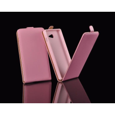 Samsung G900F Galaxy S5 rózsaszín szilikon keretes vékony flip tok tok és táska