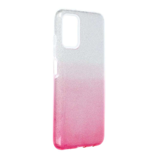Samsung Galaxy A03s szilikon tok, csillámos, hátlap tok, SM-A037, pink-ezüst tok és táska