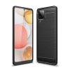  Samsung Galaxy A12 Nacho Telefontok - Carbon Fiber fekete szilikon tok
