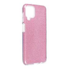 Samsung Galaxy A12 szilikon tok, csillámos, hátlap tok, SM-A125, pink tok és táska