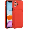  Samsung Galaxy A24 4G SM-A245F, Szilikon tok, kártyatartóval, Wooze Card Slot, piros