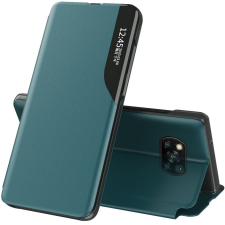  Samsung Galaxy A52 / A52 5G / A52s 5G SM-A525F / A526B / A528B, Oldalra nyíló tok, stand, hívás mutatóval, Wooze FashionBook, zöld tok és táska