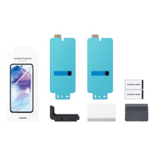 Samsung Galaxy A55 5G (SM-A556) képernyővédő fólia 2db (törlőkendő + segédkeret) átlátszó mobiltelefon kellék