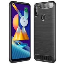  Samsung Galaxy M11 Telefontok - Forcell Carbon fekete szilikon tok tok és táska