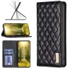  Samsung Galaxy M23 5G SM-M236B, Oldalra nyíló tok, stand, kártyatartóval, 3D rombusz minta, Wooze Pi