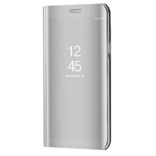  Samsung Galaxy S22 Plus 5G SM-S906, Oldalra nyíló tok, hívás mutatóval, Smart View Cover, ezüst (utángyártott) (111575) - Telefontok tok és táska