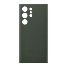 Samsung Galaxy S23 Ultra SM-S918, Műanyag hátlap védőtok, bőr hátlap, zöld, gyári tok és táska