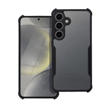 Samsung Galaxy S24 Plus SM-S926, Szilikon tok, közepesen ütésálló, légpárnás sarok, akril hátlap, Anti-Drop Case, átlátszó/fekete tok és táska