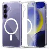  Samsung Galaxy S25 FE SM-S731, Műanyag hátlap védőtok + szilikon keret, Magsafe töltővel kompatibilis, FlexAir Hybrid Magsafe, átlátszó