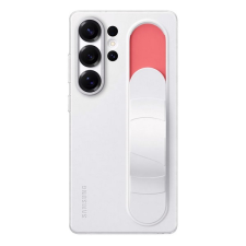 Samsung Galaxy S25 Ultra (SM-S938) szilikon telefonvédő (matt, beépített szíj, kitámasztó) fehér tok és táska